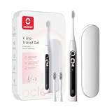 Oclean X Lite Brosse � Dents �lectrique, 5 Modes et Autonomie de 40 Jours, Brosse � Dents �lectrique Sonique avec �cran, Suivi du brossage, Ideal pour Voyage, �tui de Voyage, 3 Brosettes, Gris Set
