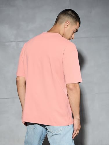 Image of TECHNOSPORT Men's Oversized Fit Half Sleeve Crew Neck T-Shirt, ELASTO Plus Quick Dry Moisture Wicking Stretchable Sports Gym and Casual Wear