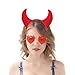 Ausejopeac Demon halloween Devil Costume Set, Devil Horns Headband and Devil Tail and Devil Horns Heart Sunglasses Halloween Devil Demon Cosplay Costume Party