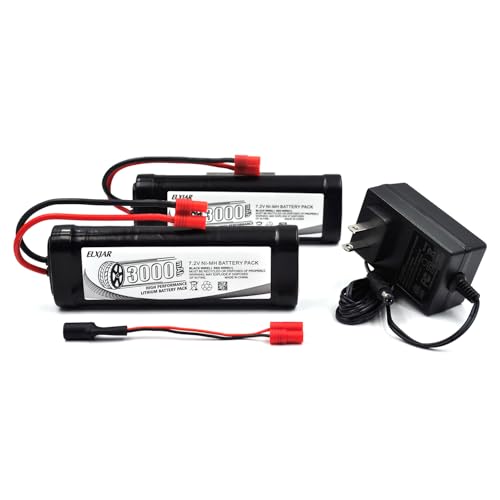 elxjarpower 2-Pack 3000mAh NiMH Battery for RC Cars & Trucks