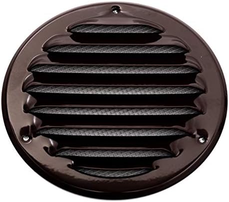 Vent Systems 6" Soffit Vent Cover - Brown - Round Air Vent Louver - Grill Cover - Built-in Insect Screen - HVAC Vents for Bathroom, Home Office, Kitchen