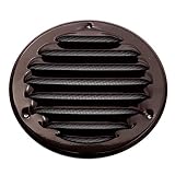 Vent Systems 6" Soffit Vent Cover - Brown - Round Air Vent Louver - Grill Cover - Built-in Insect Sc