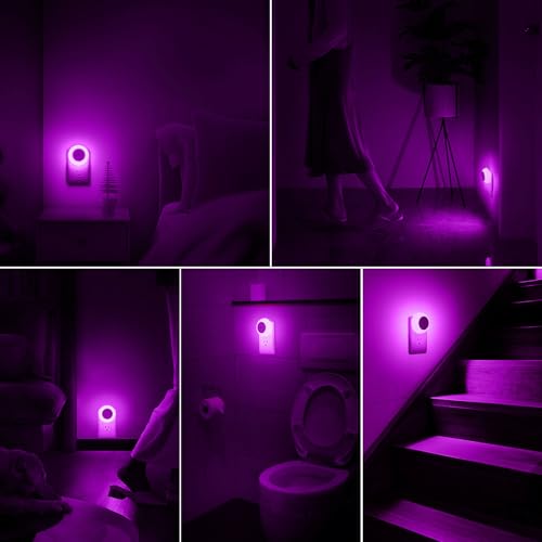 Image of fesnne Night Light, Night Lights Plug into Wall, Dusk to Dawn Sensor, Pink Led Night Light 0.5W, 8 Pack Nightlight for Adults, Bedroom, Bathroom, Hallway, Kitchen
