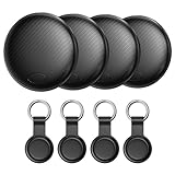 Android Smart Tag Noir 4 Pack - GPS Tracker Compatible avec Google Localiser (Uniquement Android), Bluetooth Localisateur pour Clés, Portefeuilles et Valises, Batterie Remplaçable