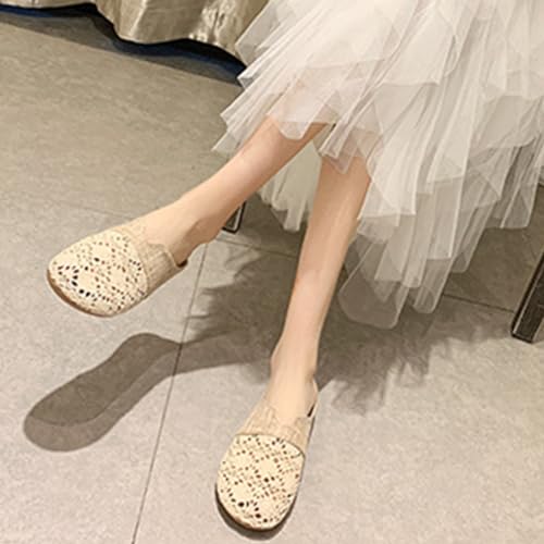 Linen Slippers For Women Summer Beach Holiday Casual Slippers Flat Hollow Sandals Vintage Floral Non-slip Slides3