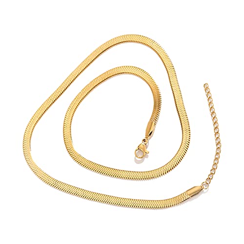 Gold Body Chains For Women Sexy Gold Waist Chain,Gold Herringbone Necklace For Women 18K Gold Plated Stainless Steel Belly Chain Body Jewelry As Waist Chain Necklace Bracelet Choker Anklet #TOP6