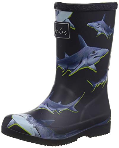 Tom Joule Jungen Roll Up Welly Boot, Marineblau Limettenhaie