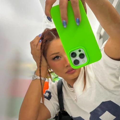 Image of MIDOS Back Cover Compatible with iPhone 14 Pro Max Liquid Silicone Case Full Protection Shock Proof Back Cover for iPhone 14 Pro Max (SC-Neon)