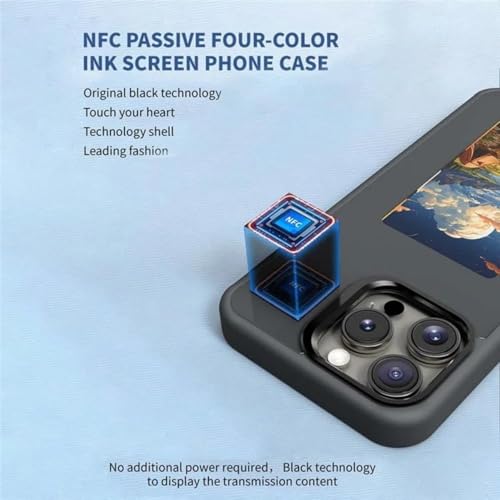 Image of TechTrendz Smart E-Ink Display Pattern NFC Case Customize Image Screen Display Photo in Mobile Phone Cover Compatible with iPhone 16 Pro Max - Golden