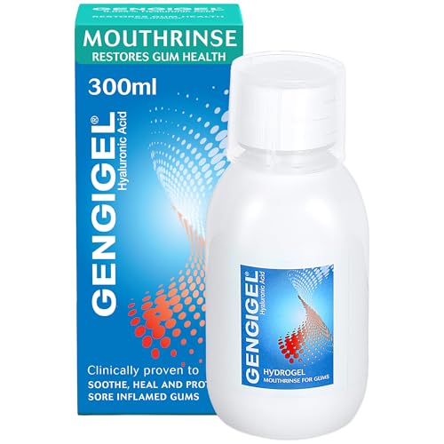 Gengigel Mouthwash 150ml Hyaluronic Acid Mouth Ulcer Treatment for Adults Gum Repair & Gum Disease Support Oral Rinse for Dry Mouth Gingivitis & Gum Irritation