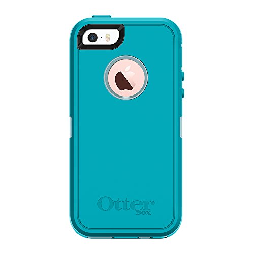 OTTERBOX Defender Series for iPhone SE (1st gen - 2016) and iPhone 5/5s - Frustration FRĒe Packaging - Morning Mist (Bahama Blue/Light Teal)