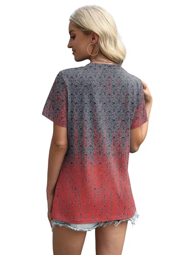 Image of XIEERDUO Womens Summer Tops 2026 Pleated Round Neck Short Sleeve Shirts Business Casual