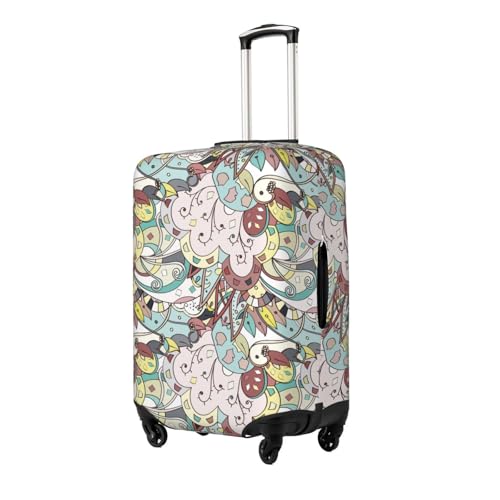 Ethnic Colorful Doodle Texture Print Luggage Cover Elasticated Suitcase Covers TSA Approved Stylish Scratch Washable Resistant Case Protector for Kids and Adults2