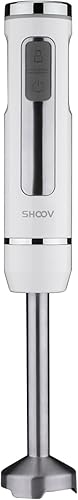 SHOOV Batidora y mezcladora de mano 3 en 1 inalámbrica, recargable, barra de acero inoxidable, desmontable, 8 velocidades + turbo, fácil de limpiar,