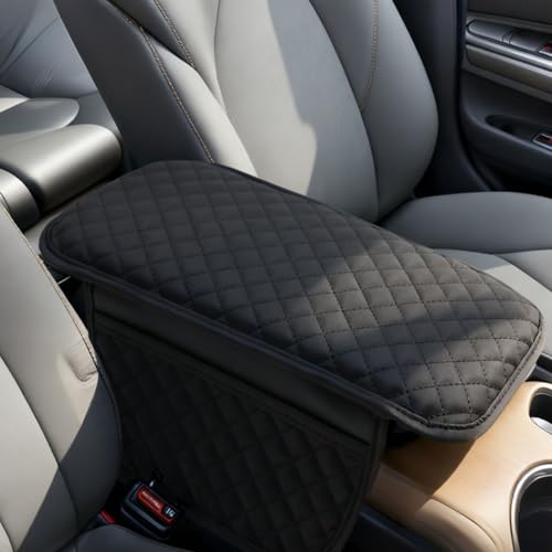 KAELTHAS Car Console Armrest Cover with Storage Bags (Black)