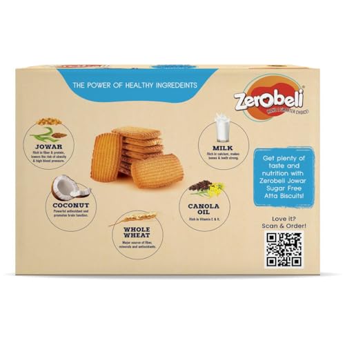 Image of Zerobeli Sugar Free Jowar Atta Biscuit 325g And Crunchy 0% Added Sugar Muesli 425g Combo | Zero Sugar No Maida Healthy High Fiber Digestive Millet Cookies With Sugar Free Cereal | 100% Wholegrain Healthy and Quick Breakfast