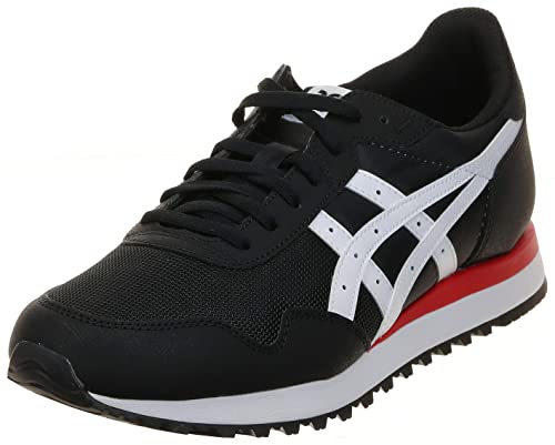 ASICS Herren Tiger Runner II Sneaker, Schwarz-Weiss, 44.5 EU