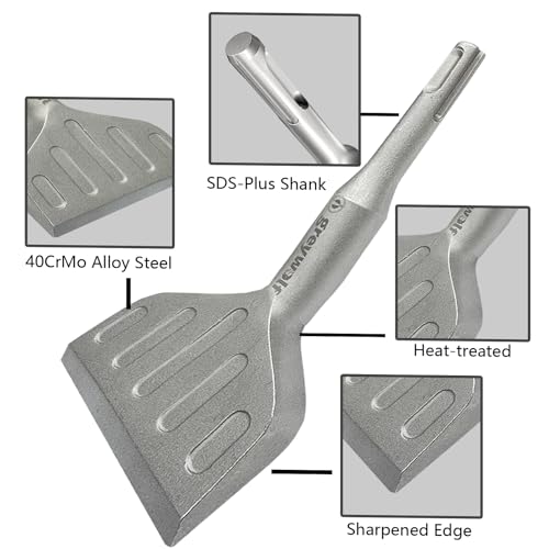 Greywolf SDS Plus Chisel Drill Bit, 3 Inch 20° Crank Angle Wide Bend Chisel, 40CrMo Alloy Floor Scraper, Tile Removal for SDS Plus Rotary Hammer Drill Attachment 4 Greywolf SDS Plus Chisel Drill Bit, 3 Inch 20° Crank Angle Wide Bend Chisel, 40CrMo Alloy Floor Scraper, Tile Removal for SDS Plus Rotary Hammer Drill Attachment - Image 4