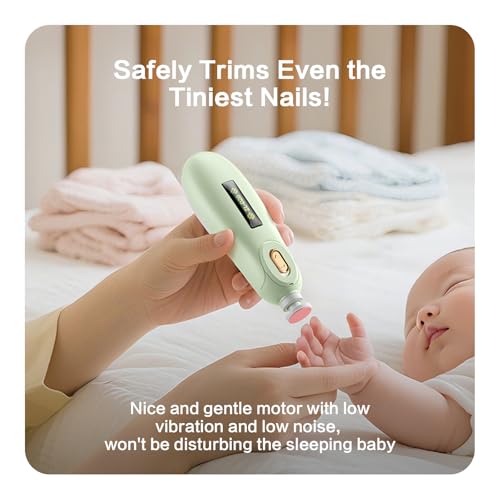 Image of Electric Baby Nail Trimmer for 0 to 3 Year | 7 Filer Heads Adjustment, Gentle Electric Power, Easy to Use, Ideal as New Born Baby Essentials Gifts, 1 Count