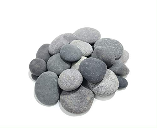 Aa Plus Shop 50 Lb. Premium Black Grey Mexican Beach Pebbles 3-5 Inches, Decor, Garden, Landscape, Pathways, Backyard, Rock Pebble #TOP3