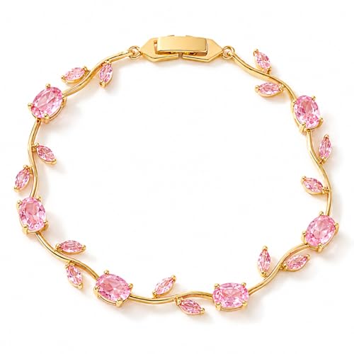 Image of Shining Diva Fashion Tulip Bracelet for Women, Floral Crystal, Anti Tarnish Jewellery Stylish Bracelet Gifts for Girls
