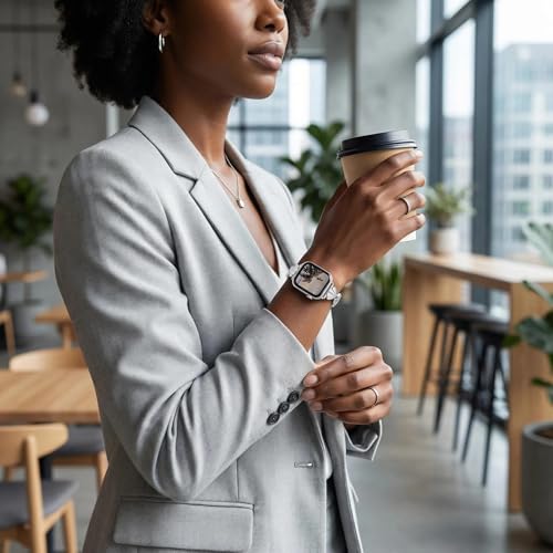 Bracelet iWatch pour femme en acier inoxydable élégant avec motifs cœur - 5
