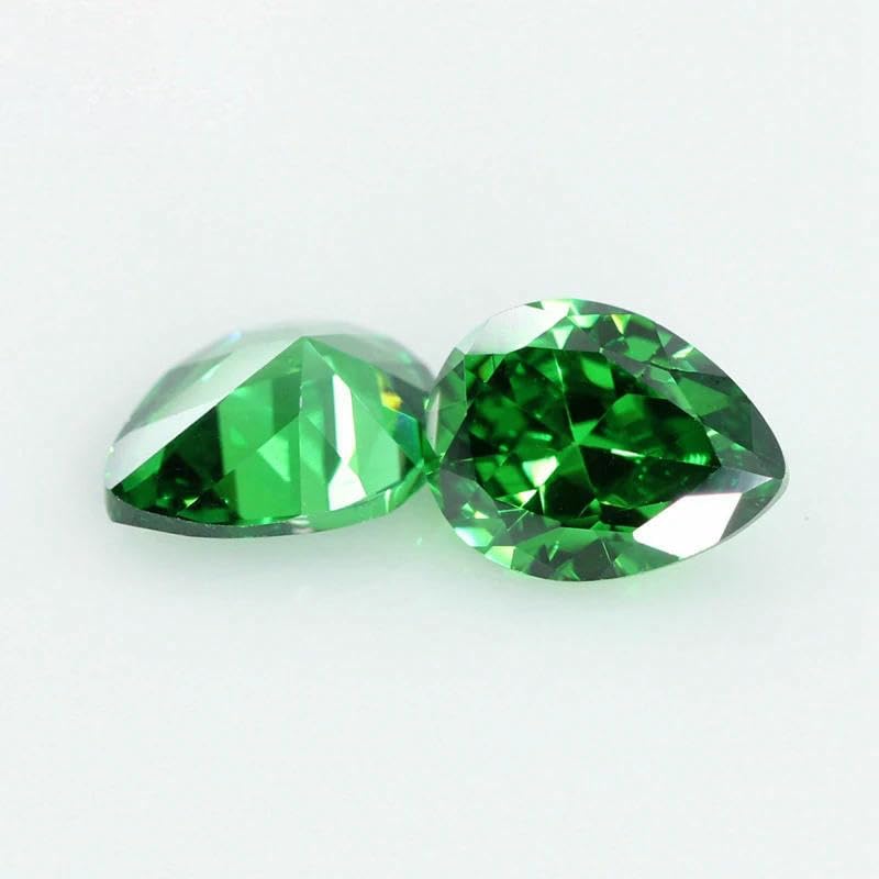 12 Geburtssteinfarben, mehrfarbig, birnenförmig, lose Steine, synthetische Edelsteinperlen für Schmuck, 240 Stück, 6 x 8 mm, 12 Farben