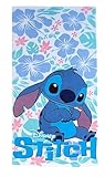 Theonoi Disney Lilo & Stitch Toalla de playa para niños 70 x 140 cm – Toalla de baño de microfibra súper absorbente y de secado rápido – Toalla de viaje y de ducha repelente a la arena para niños y