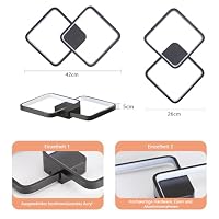 Sky angle LED-Deckenleuchte Unterputz-Kronleuchter Deckenlampe- Schwarz Moderne 3000 K Warmgelb Licht für Wohnzimmer Flure Schlafzimmer Küche & Arbeitszimmer – Ansicht 6