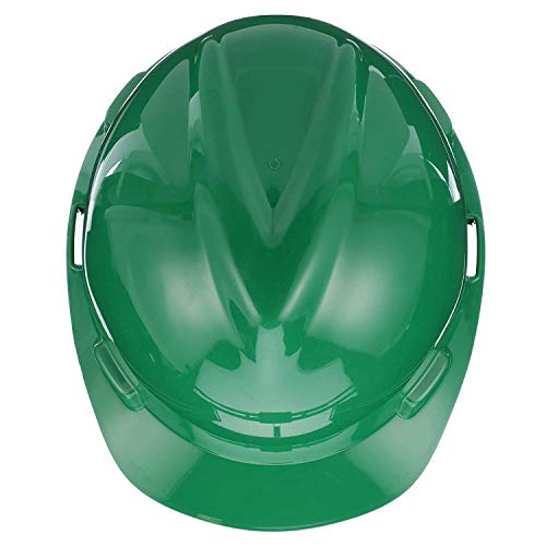 Msa 475362 V-Gard Cap Style Safety Hard Hat With Fas-Trac Iii Ratchet Suspension | Polyethylene Shell, Superior Impact Protection, Self Adjusting Crown-Straps - Standard Size In Green #TOP5