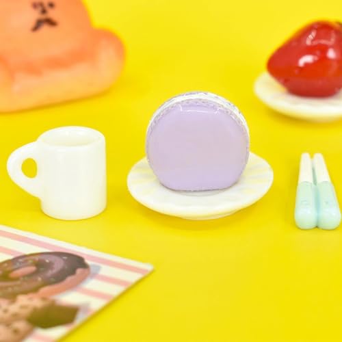 WJUAN Miniatur Geschirr 40 Stück, Puppenhaus Geschirr, Simulationsmodellierung, Süßer Stil, Zweige/Kunststoff Puppenhaus Zubehör Teller, Geeignet für Rollenspiele, Szenenzubehör, Tischdekoration