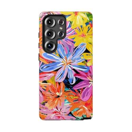 Coque Galaxy S25 Ultra florale rigide haute protection brillante