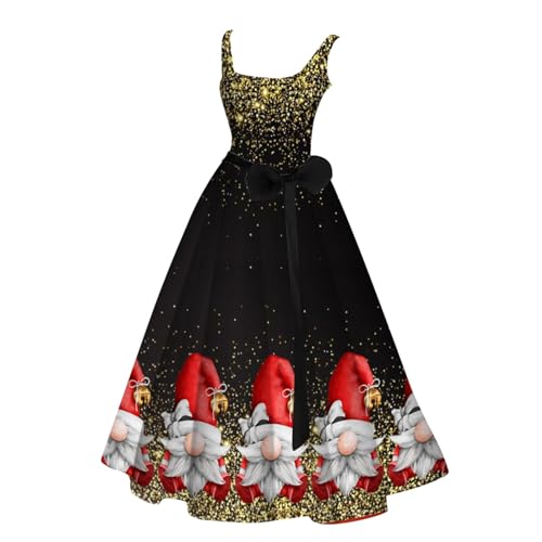 Robe de Noël noire scintillante sans manches pour vos soirées de réveillon