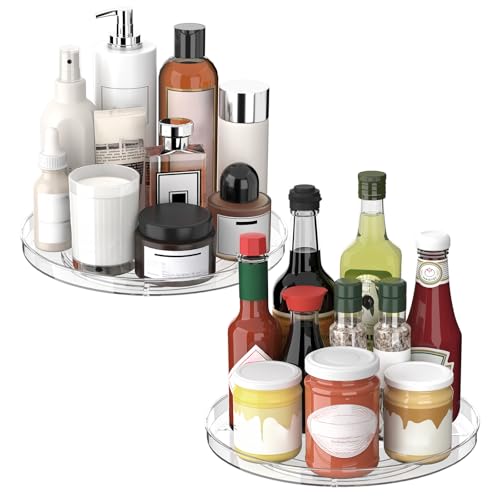 Lulltou 2-Pack Clear Spinning Organizer
