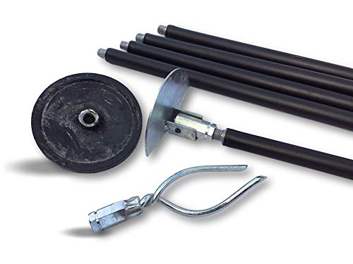 Kit déboucheur canalisations | Ø 45 à 100 mm | Système débouchage ou curetage | Cannes noires 6,60 mètres | Piston ventouse Ø 95 mm | Vrille Ø 45 mm | Racloir demi-lune 100 mm | Kibros 4KITDEBN