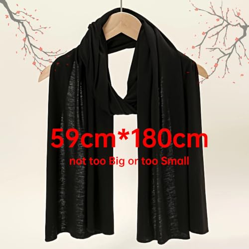 Muslin Hijab Scarf for Women Long Headscarves Solid Head Wraps Soft Pashminas Shawls2