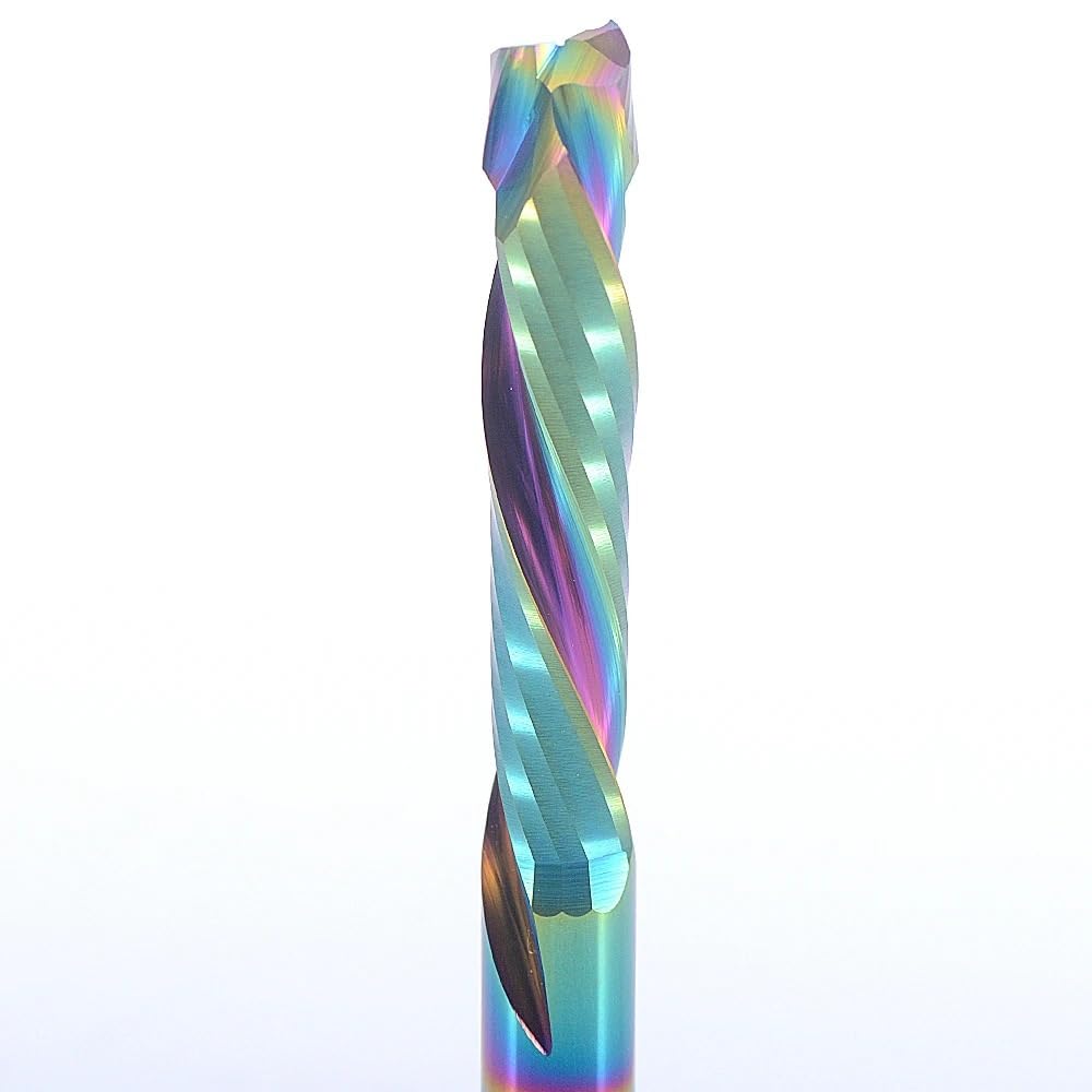 1 sztuk Shank 3.175/4/6/8mm DLC dwa rowki w górę dół frez do cięcia drewna 2F spiralny trzpieniowy narzędzia(8x42x80L)