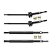4Pcs TRX4M Upgrades Stainless Steel +5mm Extended CVD Drive Alxe Driveshaft with +2mm Thread Drive Shaft for 1/18 RC Crawler(Black)