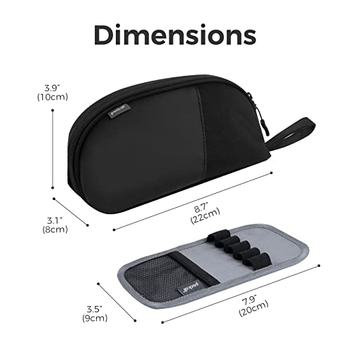Image of pack all Large Pencil Case, Multi-Compartment Pencil Pouch with Zipper | Large Capacity, Removable Compartment, Durable Fabric, Smooth Zipper, Multi-use for Pens, Stationery & Makeup, Black