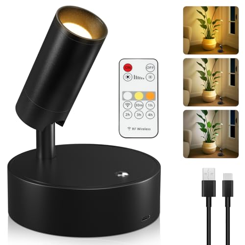 Kimjo Spot Lights Indoor, Wireless LED Spotlight, Uplighting Indoor with Remote and...