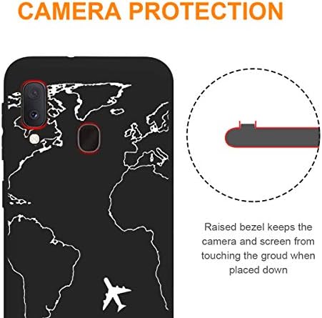 ZhuoFan for Samsung Galaxy A20e Case, Phone Case Silicone Black with Pattern Ultra Slim Shockproof Soft Gel TPU Back Cover Bumper Skin for Samsung A20e Smartphone 5.8 inch (Aircraft)