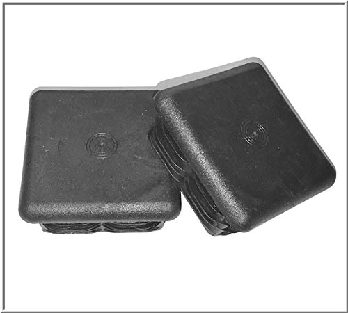 (Pack of 10) 2 3/8" (60 MM) OD Square Plastic Plugs 6-10 Ga ((for ID 1.902" to 2.094") | Flexible Ridges n Side Walls | Heavy Duty Impact Resistant ¼” Thick Top | by SBD