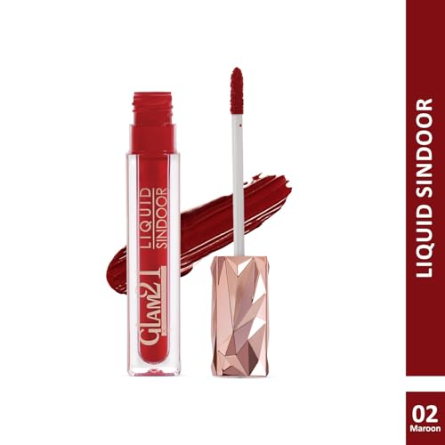Image of Glam21 Liquid Sindoor | Quick-Drying & Smudge-Free Formula | Sweat-Resistant | Long-Lasting Wear | Smooth Sponge Tip Applicator for Precise Application | Combo Pack of 2 | Red and Maroon | 5gm each