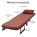 COSTWAY Silla Plegable Sofá Cama Individual Sillón con Respaldo Ajustable Tumbona con...