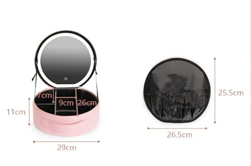 Necessaire de viagem com LED espelhado, linda bolsa de maquiagem de viagem para mulheres e meninas,