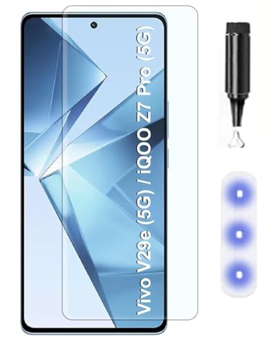 Image of MACLEN Ultra Premium HD Adavnced Glue UV Curved Tempered Glass for Vivo V29 Lite, V29E 5G | With HD clearity full curved edge protection and Installation Kit