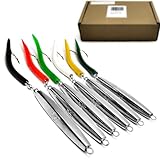 VMSIXVM Diamond Jigs Saltwater Fishing Lures, 1-16oz Flat Metal Jigging Spoon Baits for Surf Fishing Bottom Bouncing Sinking Casting, Vertical Ocean Lures for Bluefish Striper Tuna Salmon Freshwater