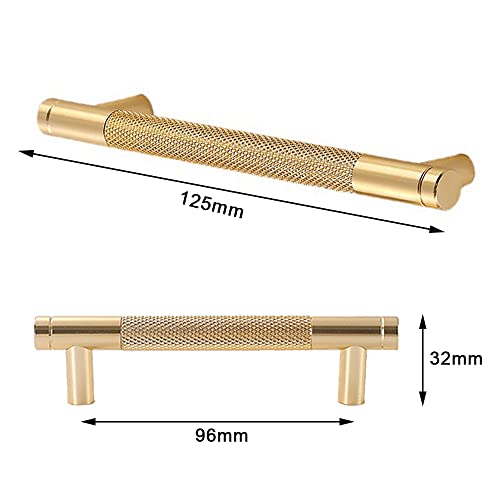 DAJUXIN 2 Pcs Gold Cabinet Handles with Screws - Kitchen Drawer Handles for Cupboards & Chest of Drawers (Golden, 125mm) - Image 4