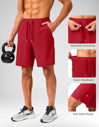 Image of Soothfeel Men's Running Shorts with Zipper Pockets 9 inch / 7 inch / 5 inch Quick Dry Eight Basketball Gym Workout Athletic Shorts