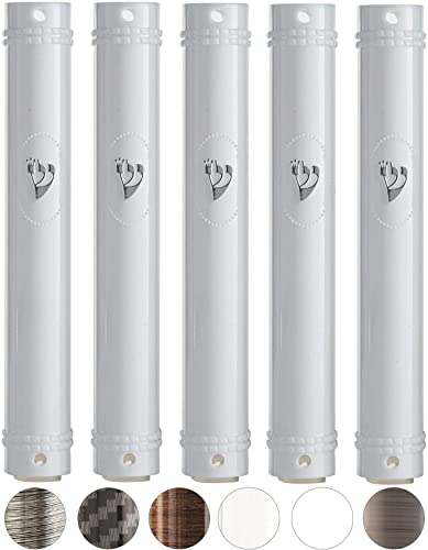 Mezuzah Case Holder (Shidell) בית מזוזה Plastic Semiround Silver Shin Waterproof Rubber Cork Lot Of 5 (White, 15) #TOP5